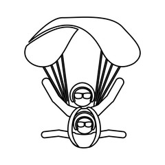 Parachutist silhouette flying icon vector illustration design