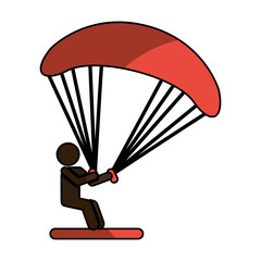 Parachutist silhouette flying icon vector illustration design