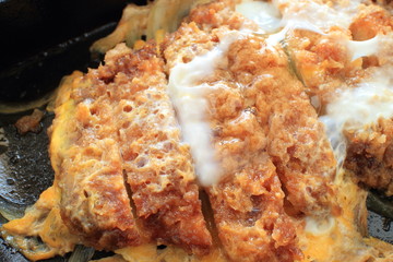 Japanese food, deep fried cutlet pork Tonkatsu