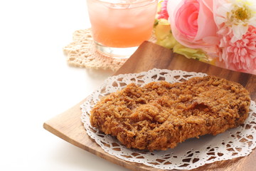 Japanese food, deep fried cutlet pork Tonkatsu