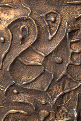 Golden metal pattern background 