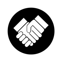 hand shake silhouette icon vector illustration design