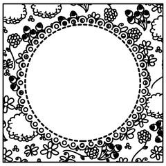 figure flowers background with white emblem icon, vector illustraction design