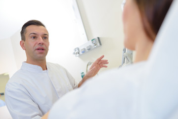 Doctor in conversation with patient