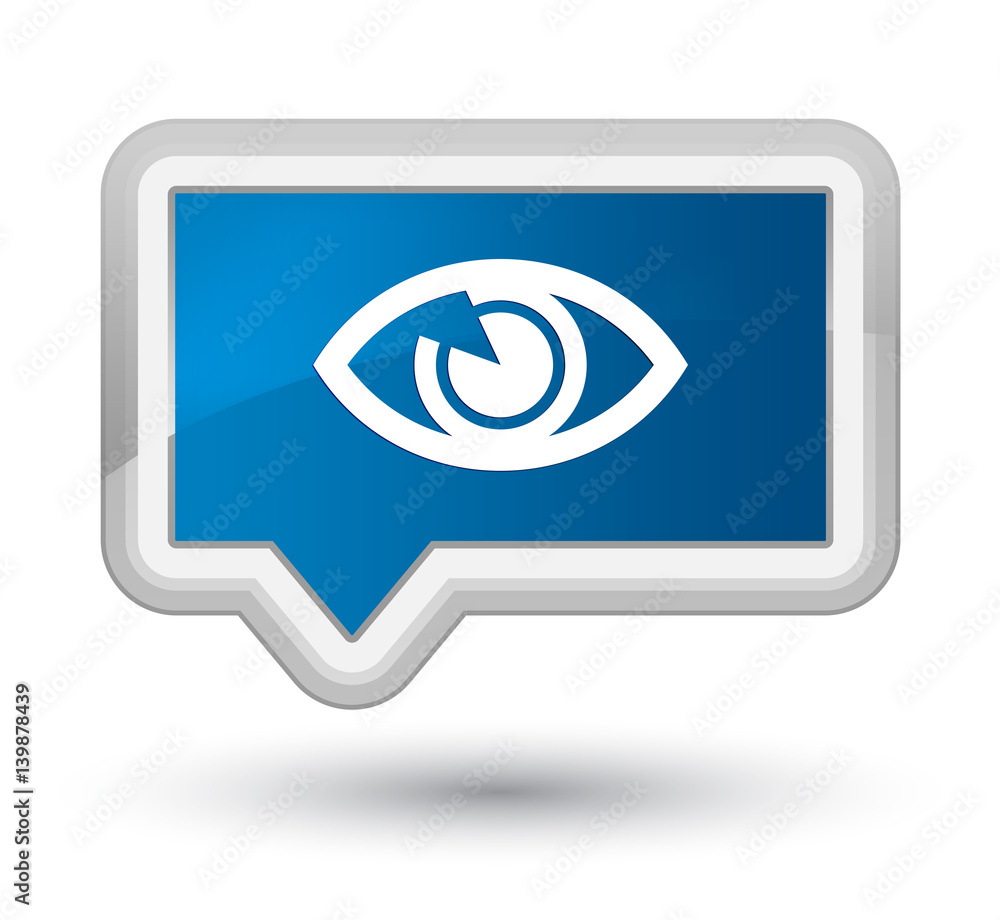 Wall mural Eye icon prime blue banner button