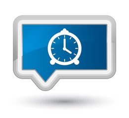 Alarm clock icon prime blue banner button
