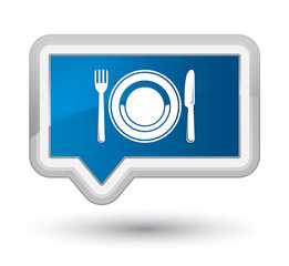 Food plate icon prime blue banner button