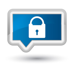Padlock icon prime blue banner button
