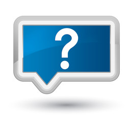 Question mark icon prime blue banner button