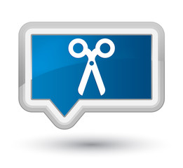 Scissors icon prime blue banner button