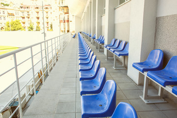 Blue stadium seats
