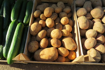 Fresh potatoes at the market in Bar-city, Montenegro