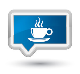 Coffee cup icon prime blue banner button