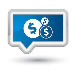 Finances dollar sign icon prime blue banner button