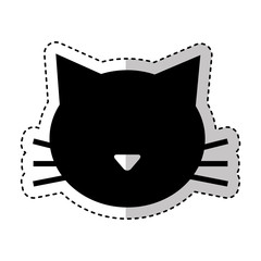 cute cat mascot silhouette isolated icon vector illustration design