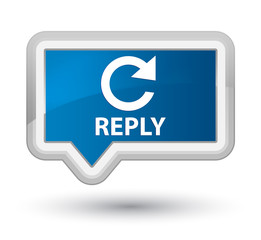 Reply (rotate arrow icon) prime blue banner button