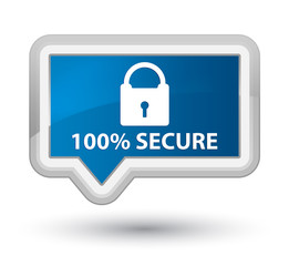 100% secure prime blue banner button