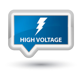 High voltage (electricity icon) prime blue banner button