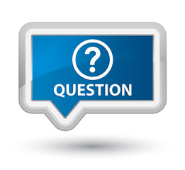 Question prime blue banner button