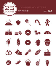 Icons silhouettes sweet set №1