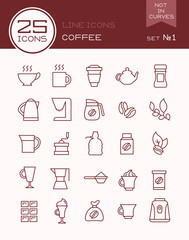 Line icons coffee set №1