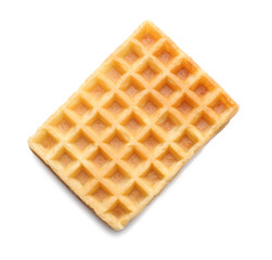 Tasty waffle on white background
