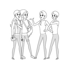 young girls over white background. vector illustration