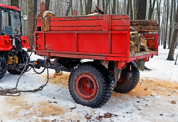 The red trailer with firewood 1