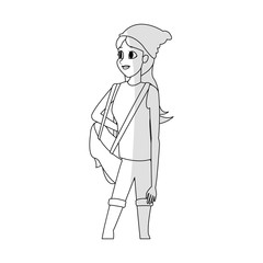 woman cartoon icon over white background. vector illustration