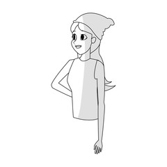 woman cartoon icon over white background. vector illustration