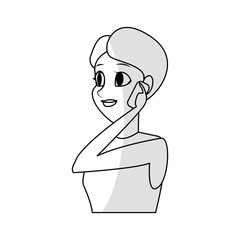 woman cartoon icon over white background. vector illustration