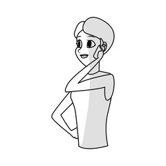 woman cartoon icon over white background. vector illustration