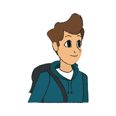 man cartoon icon over white background. colorful design. vector illustration