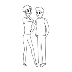 young adults having conversation icon image vector illustration design 