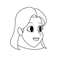 face of pretty young woman icon image vector illustration design 