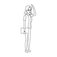pretty young woman gesticulating  icon image vector illustration design 