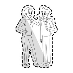 young adults having conversation icon image vector illustration design 