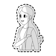 pretty young woman icon image vector illustration design 