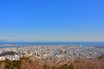 眉山から見た徳島市街(2017年2月)