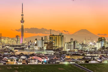 Fototapeten Tokyo Japan and Mt. Fuji © SeanPavonePhoto