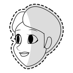 face of pretty young woman icon image vector illustration design 