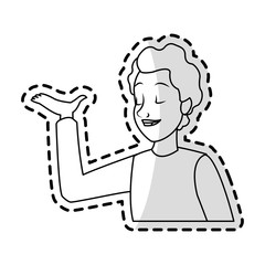 handsome young man talking icon image vector illustration design 