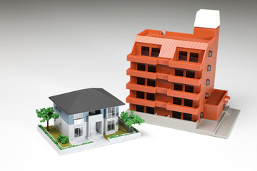 miniature models of house and apartment