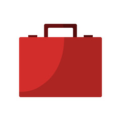 red briefcase icon over white background. colorful design. vector illustration