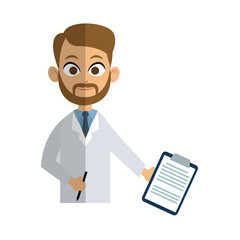 medical doctor man cartoon icon over white background. colorful design. vector illustration