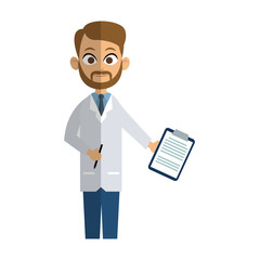 medical doctor man cartoon icon over white background. colorful design. vector illustration