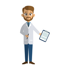 medical doctor man cartoon icon over white background. colorful design. vector illustration