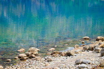 Clear water lake in mountains