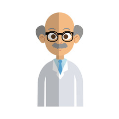 medical doctor old man cartoon icon over white background. colorful design. vector illustration