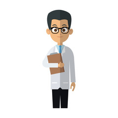 medical doctor man cartoon icon over white background. colorful design. vector illustration